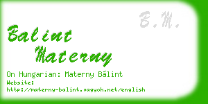 balint materny business card